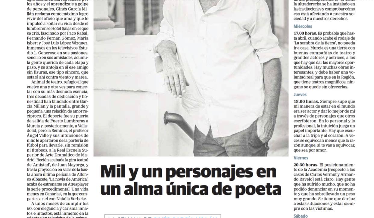 Entrevista de Gema Escobar para Diario La Verdad. Foto de Belén Campillo.